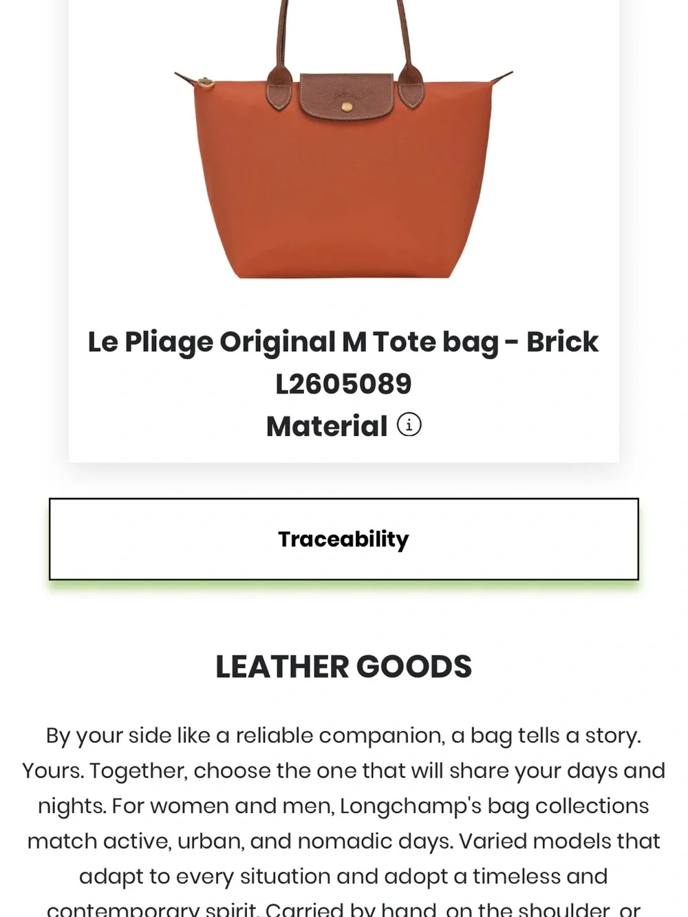 Longchamp Le Pliage Original M Tote Brick Orange PARIS Eiffel Tower stamp NWOT